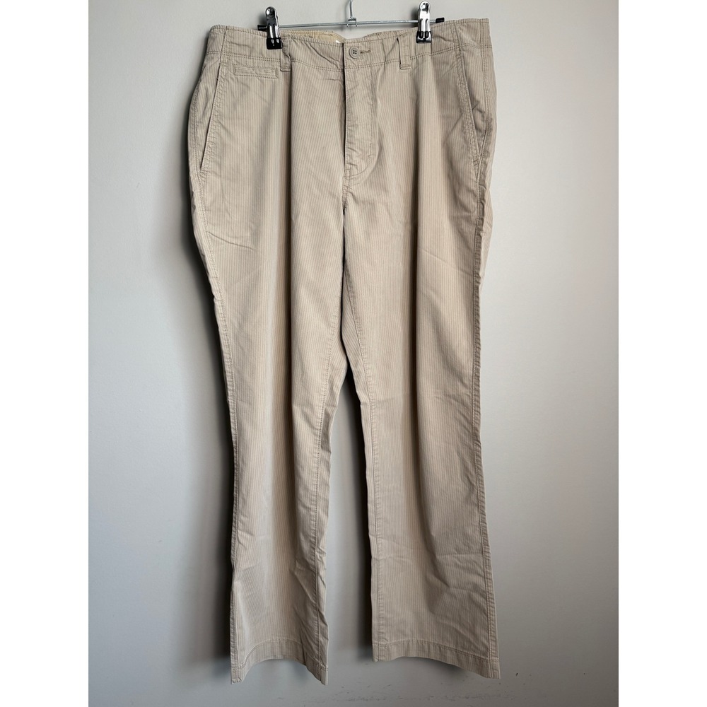 Gap Surplus Mens Tan Striped Chino Pants 34x32 Casual Preppy Workwear Trousers
